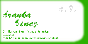 aranka vincz business card